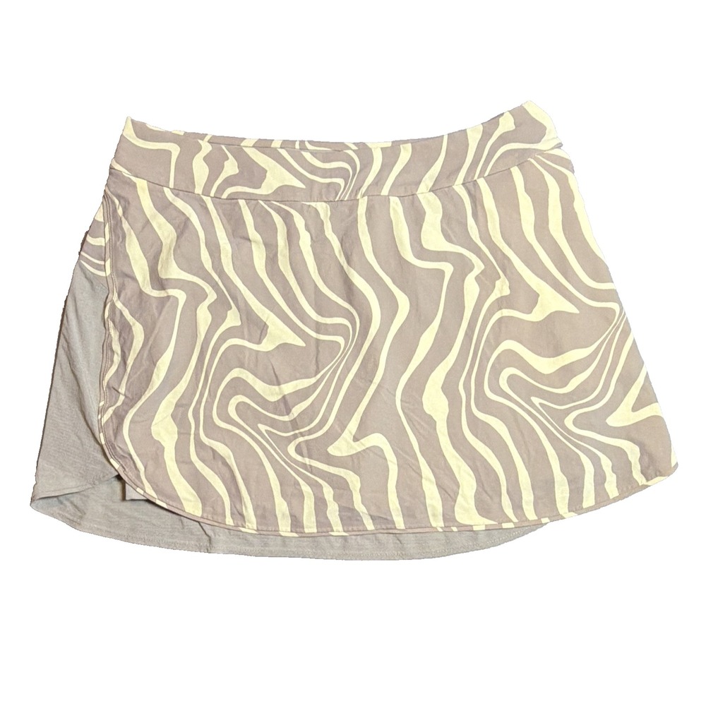 Outdoor Voices Women's Athletic Tennis Skort Zebra Beige Cream M Stretch Pull On